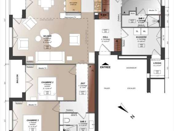Appartement Annecy - 3 chambres - 121m²