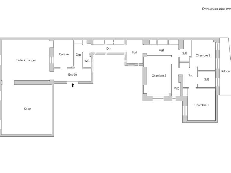 Appartement Paris 8e - 3 chambres - 147m²