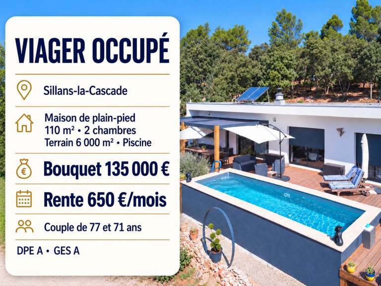 Maison Sillans-la-Cascade - 2 chambres - 110m²