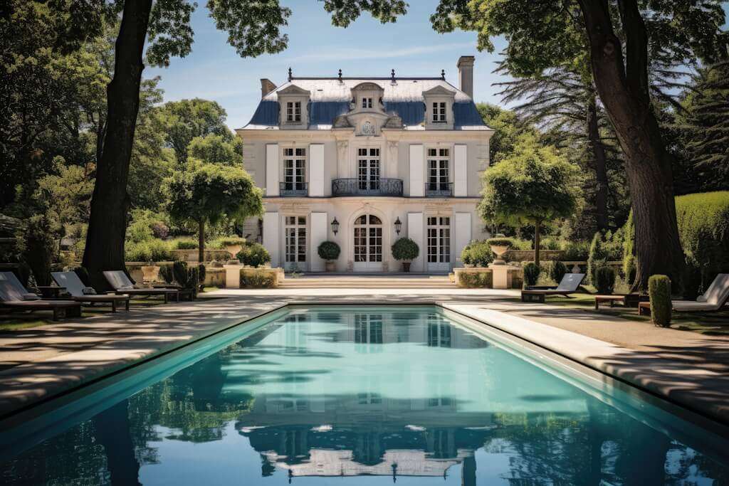 Luxueux manoir français avec piscine et jardin