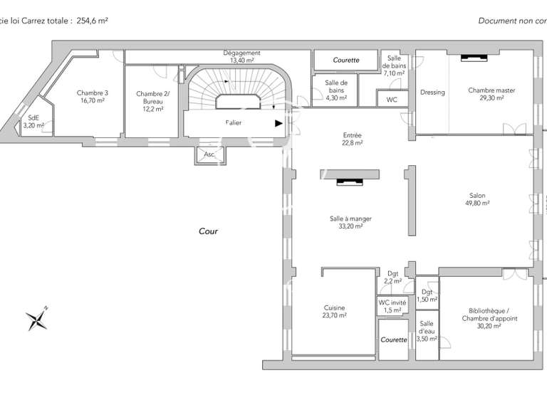 Appartement Paris 8e - 4 chambres - 254m²