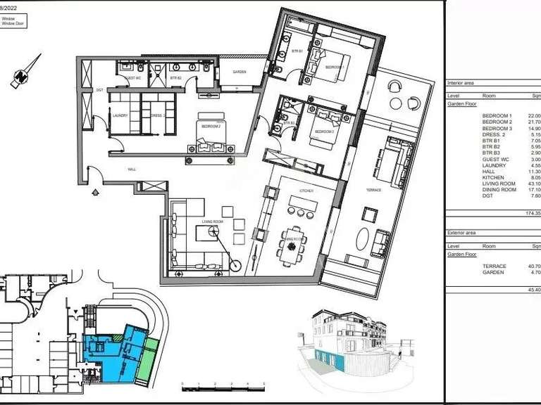 Appartement Cap-d-antibes - 3 chambres - 174m²