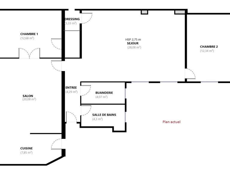 Appartement Paris 17e - 3 chambres - 97m²