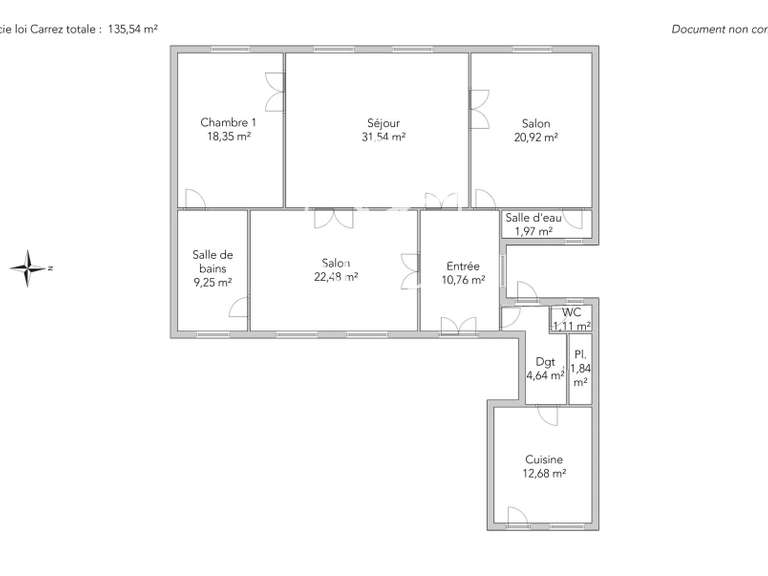 Appartement Paris 1er - 3 chambres - 135m²