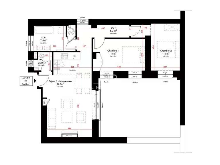 Apartment Nice - 2 bedrooms - 66m²