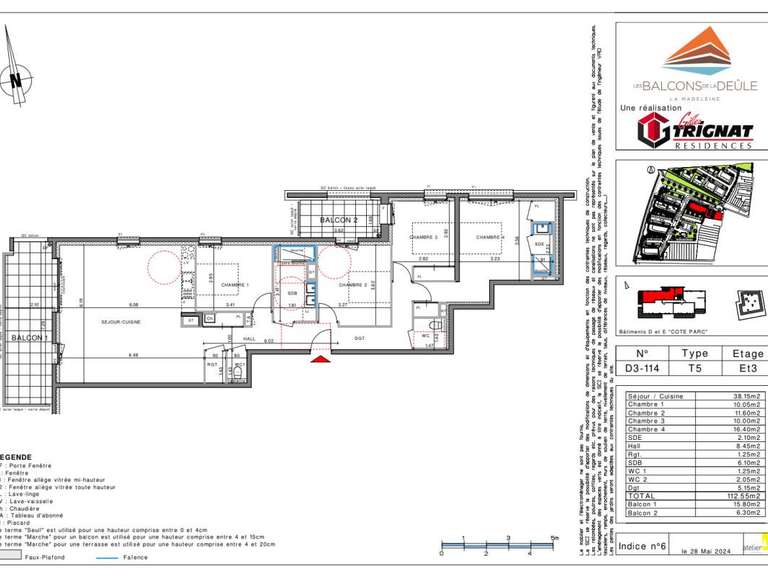 Appartement La Madeleine - 4 chambres - 112m²