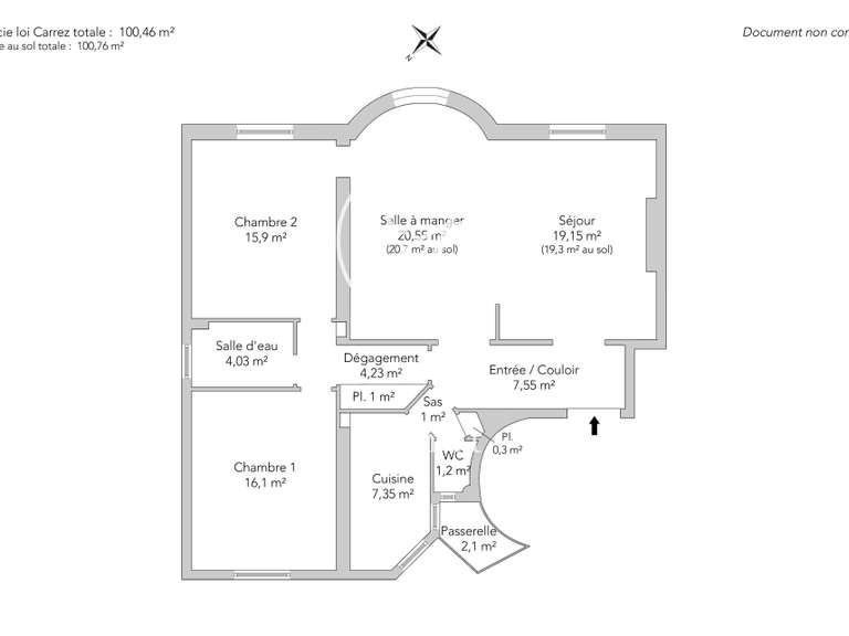 Appartement Paris 18e - 2 chambres - 100m²