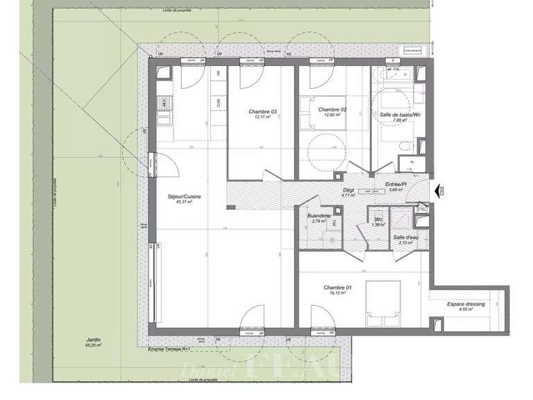 Appartement Aix-en-Provence - 3 chambres - 113m²