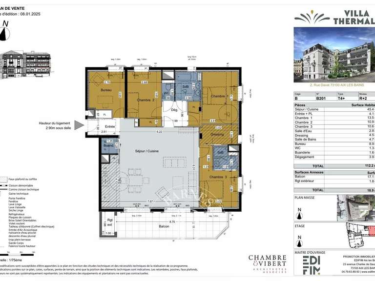 Appartement Aix-les-Bains - 3 chambres - 112m²