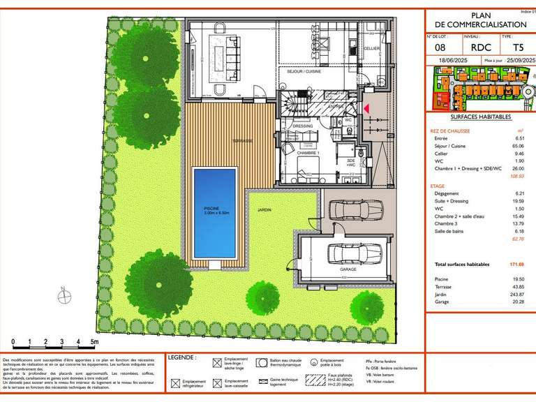 Maison Anglet - 4 chambres - 171m²