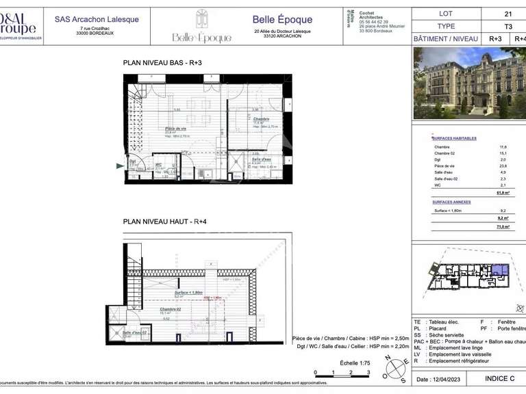 Appartement Arcachon - 2 chambres - 61m²