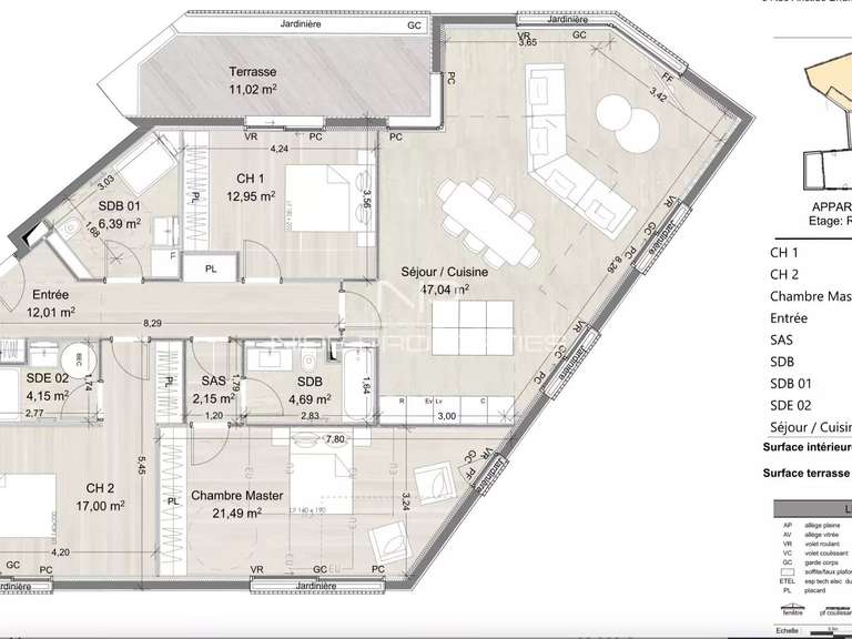 Apartment Beaulieu-sur-Mer - 3 bedrooms - 128m²