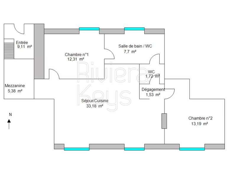 Apartment Beausoleil - 2 bedrooms - 84m²