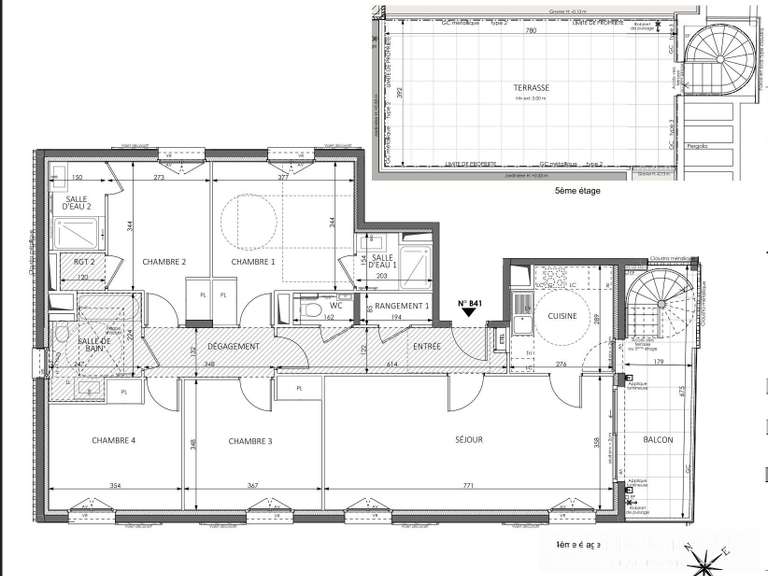 Appartement Beausoleil - 4 chambres - 113m²