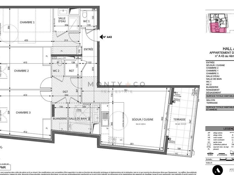 Appartement avec Vue sur mer Beausoleil - 3 chambres - 99m²