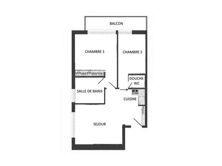 Appartement Bordeaux - 2 chambres - 72m²