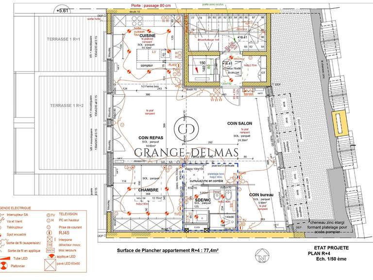 Appartement Bordeaux - 1 chambre - 76m²