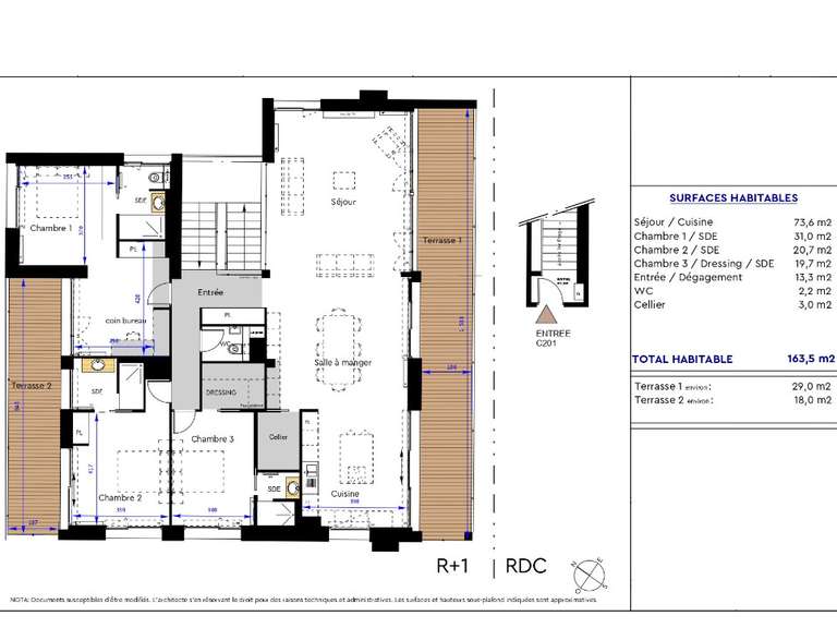 Appartement Bordeaux - 3 chambres - 164m²