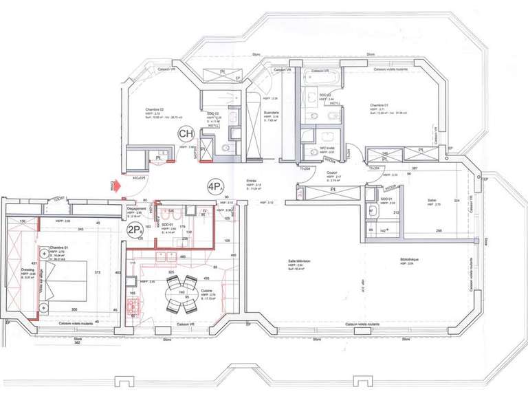 Appartement avec Vue sur mer Bordeaux - 4 chambres - 271m²