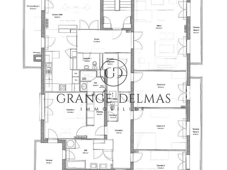 Appartement Bordeaux - 4 chambres - 180m²