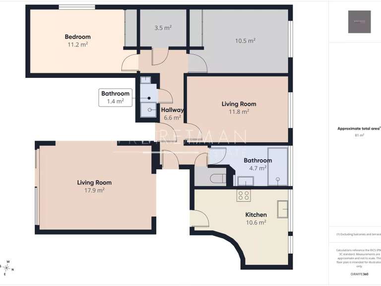 Appartement avec Vue sur mer Cagnes-sur-Mer - 3 chambres - 109m²