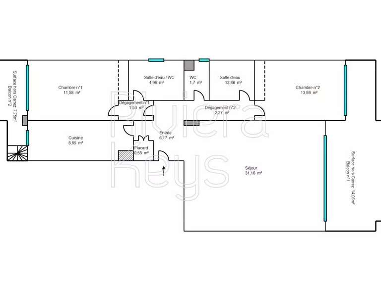 Appartement Cannes - 2 chambres - 85m²