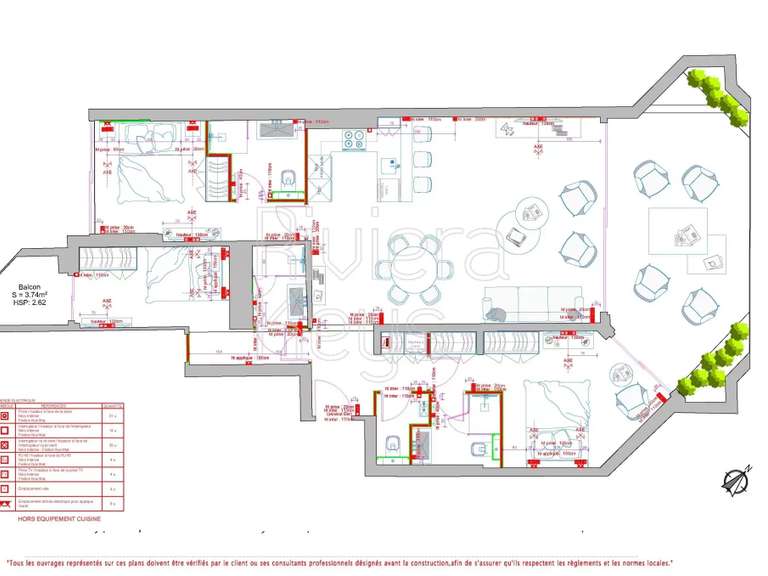 Appartement Cannes - 3 chambres - 100m²