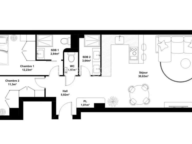 Apartment with Sea view Cannes - 2 bedrooms - 69m²