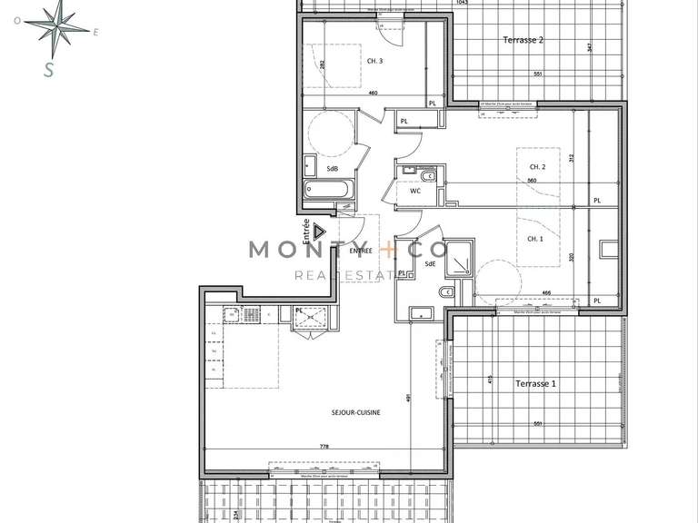 Appartement Cap-d'Ail - 3 chambres - 112m²
