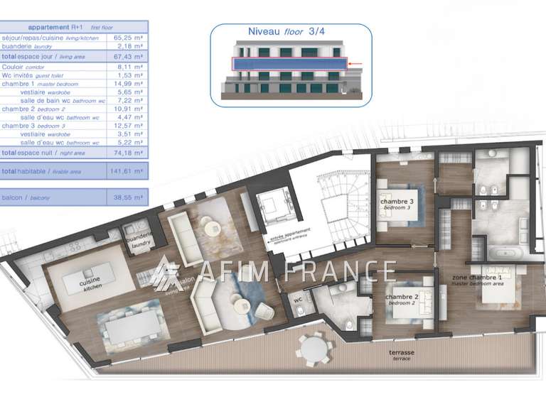 Apartment with Sea view Cap-d'Ail - 3 bedrooms - 141m²