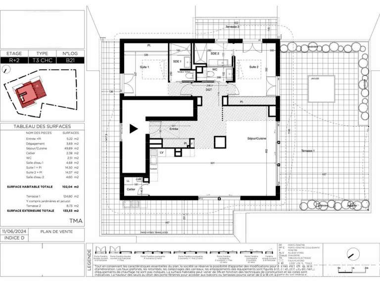 Appartement Castelnau-le-Lez - 2 chambres - 102m²