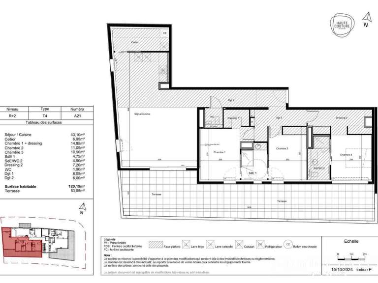 Appartement Castries - 3 chambres - 120m²