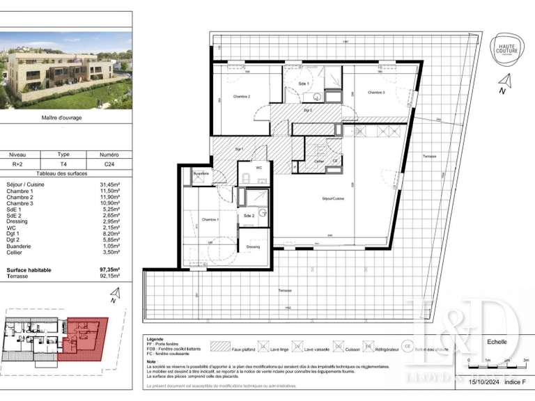 Appartement Castries - 3 chambres - 97m²