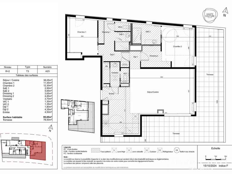 Appartement Castries - 2 chambres - 96m²