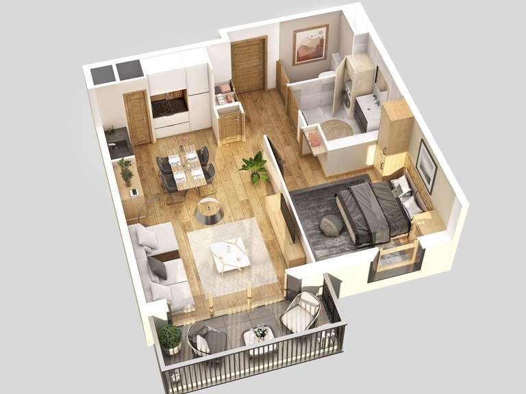 Apartment Chamonix-Mont-Blanc - 1 bedroom - 51m²