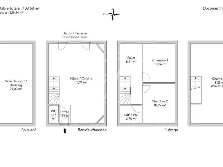 Maison Colombes - 3 chambres - 129m²