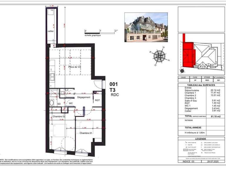 Appartement Deauville - 2 chambres - 61m²
