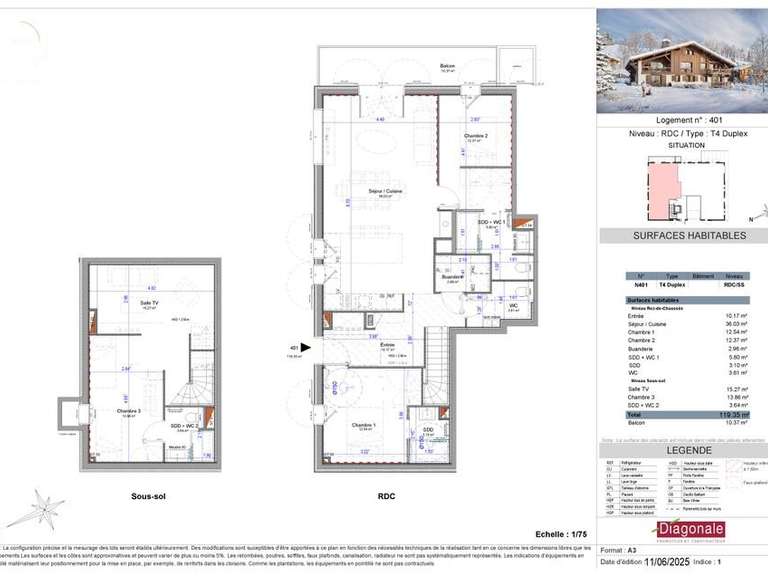 Apartment Demi-Quartier - 3 bedrooms - 119m²