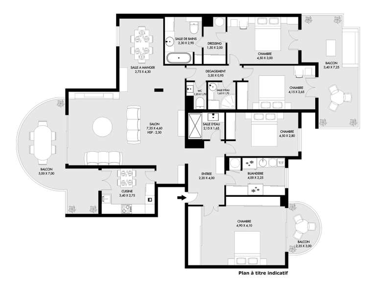 Appartement Enghien-les-Bains - 4 chambres - 144m²