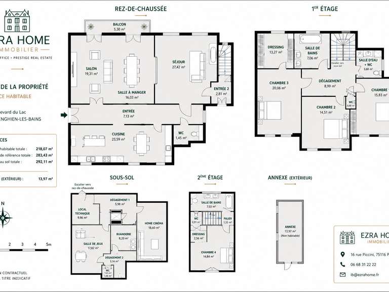 Maison Enghien-les-Bains - 4 chambres - 218m²