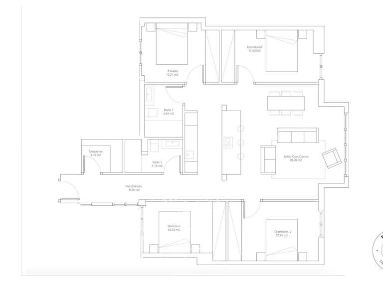 Appartement Espagne - 3 chambres - 122m²