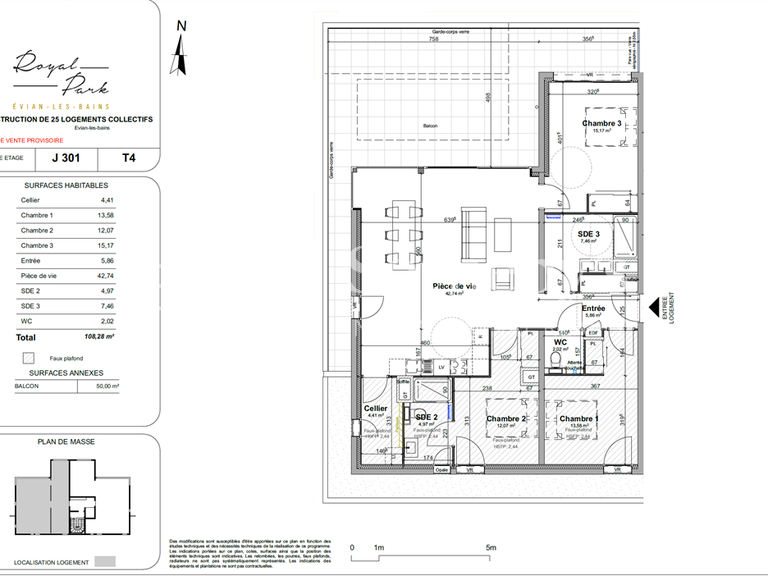 Appartement Évian-les-Bains - 3 chambres - 108m²