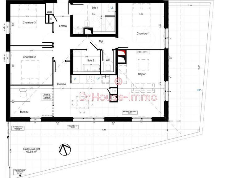 Appartement Gradignan - 4 chambres - 102m²