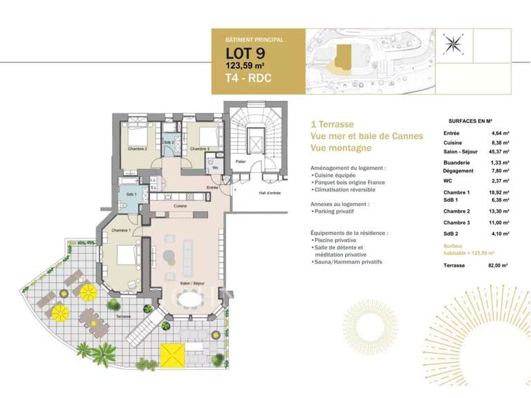 Apartment Grasse - 3 bedrooms - 123m²