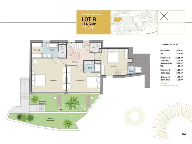 Appartement avec Vue sur mer Grasse - 4 chambres - 164m²