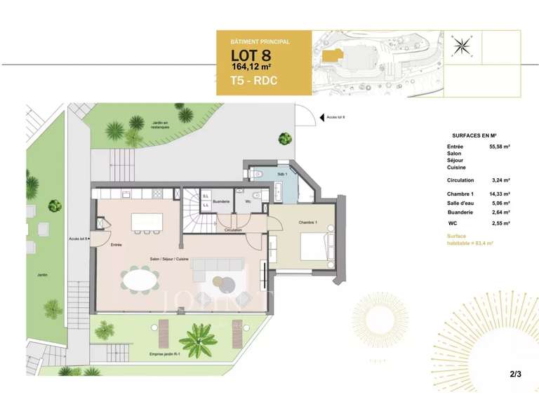 Appartement avec Vue sur mer Grasse - 4 chambres - 164m²