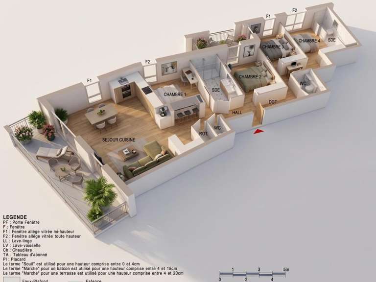 Apartment La Madeleine - 4 bedrooms - 112m²