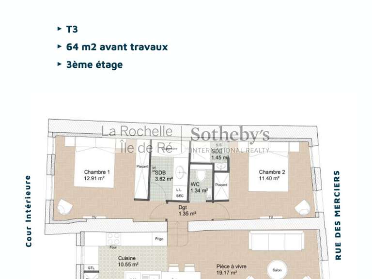 Apartment La Rochelle - 2 bedrooms - 64m²