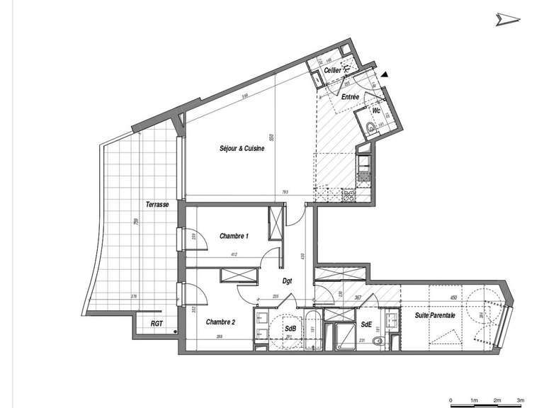 Appartement Lattes - 3 chambres - 99m²