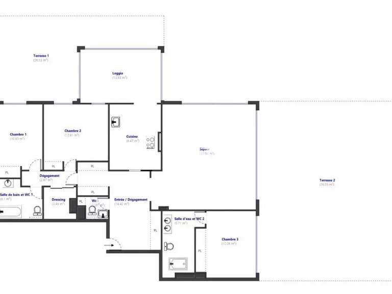 Apartment Le Cannet - 3 bedrooms - 110m²